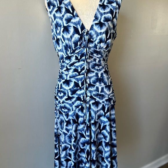 NWT White House Black Market Ruched Tie-Shoulder Midi Dress - Picture 2 of 8